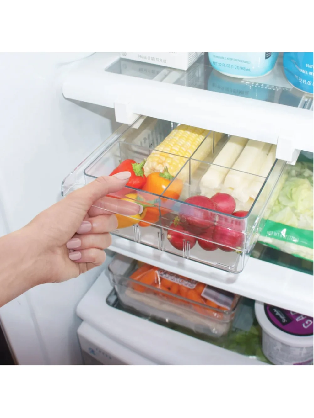 Adjustable Under-Shelf Refrigerator Drawer Organizer - Set of Two